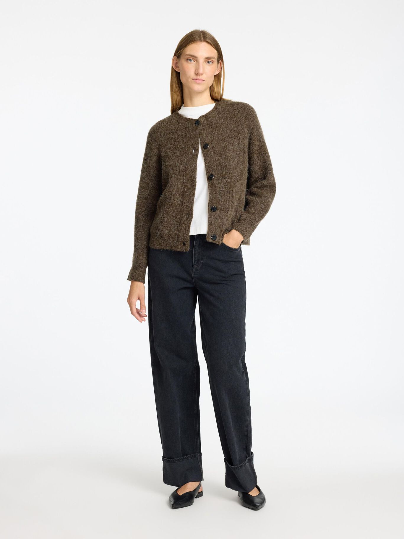 Slflulu Ls Knit Sepia