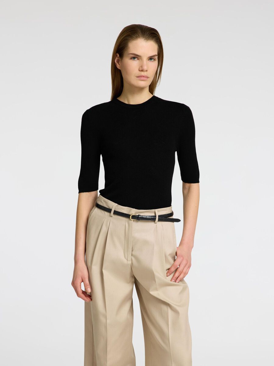 Slfingrid Shirt O-neck Black