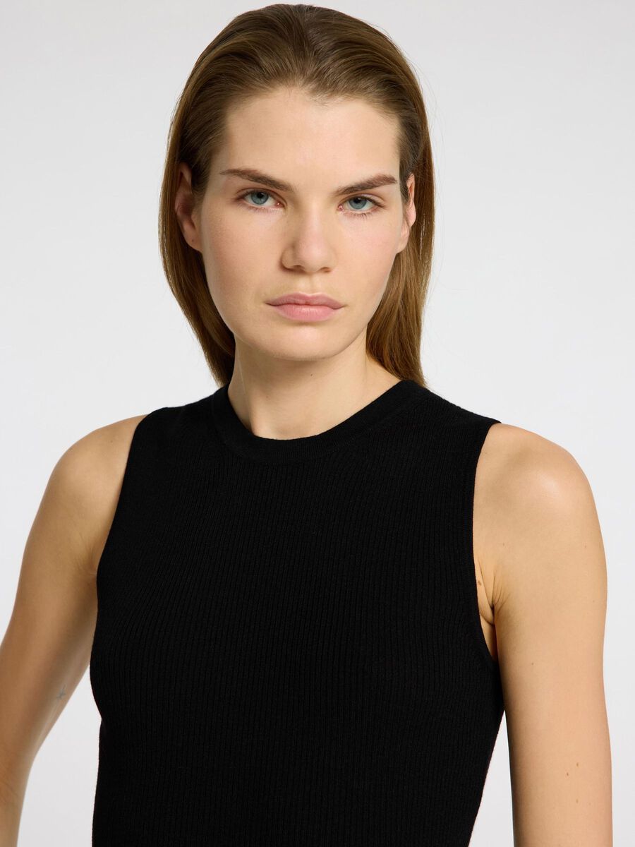 Slfingrid Knit Top Black