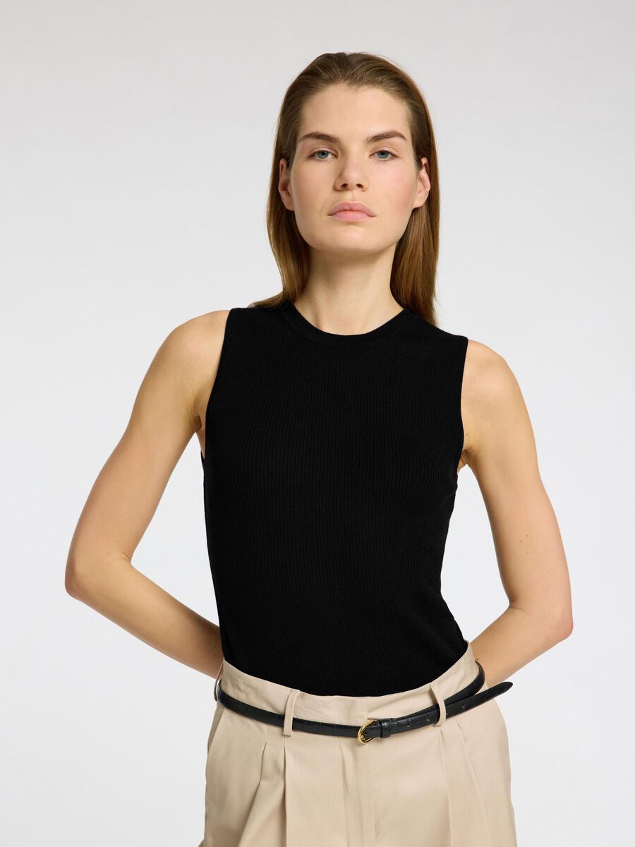 Slfingrid Knit Top Black