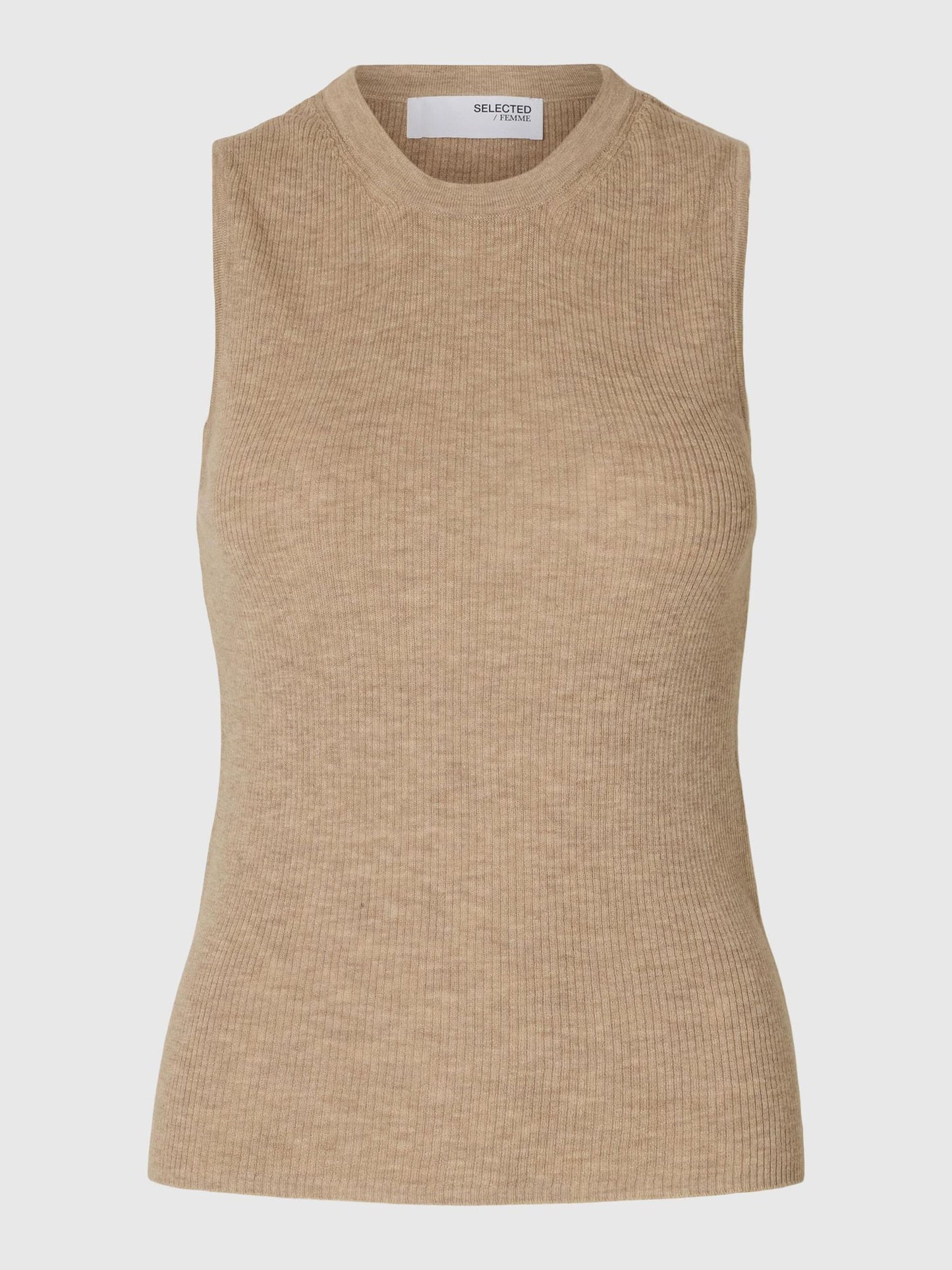 Slfingrid Knit Top Beige