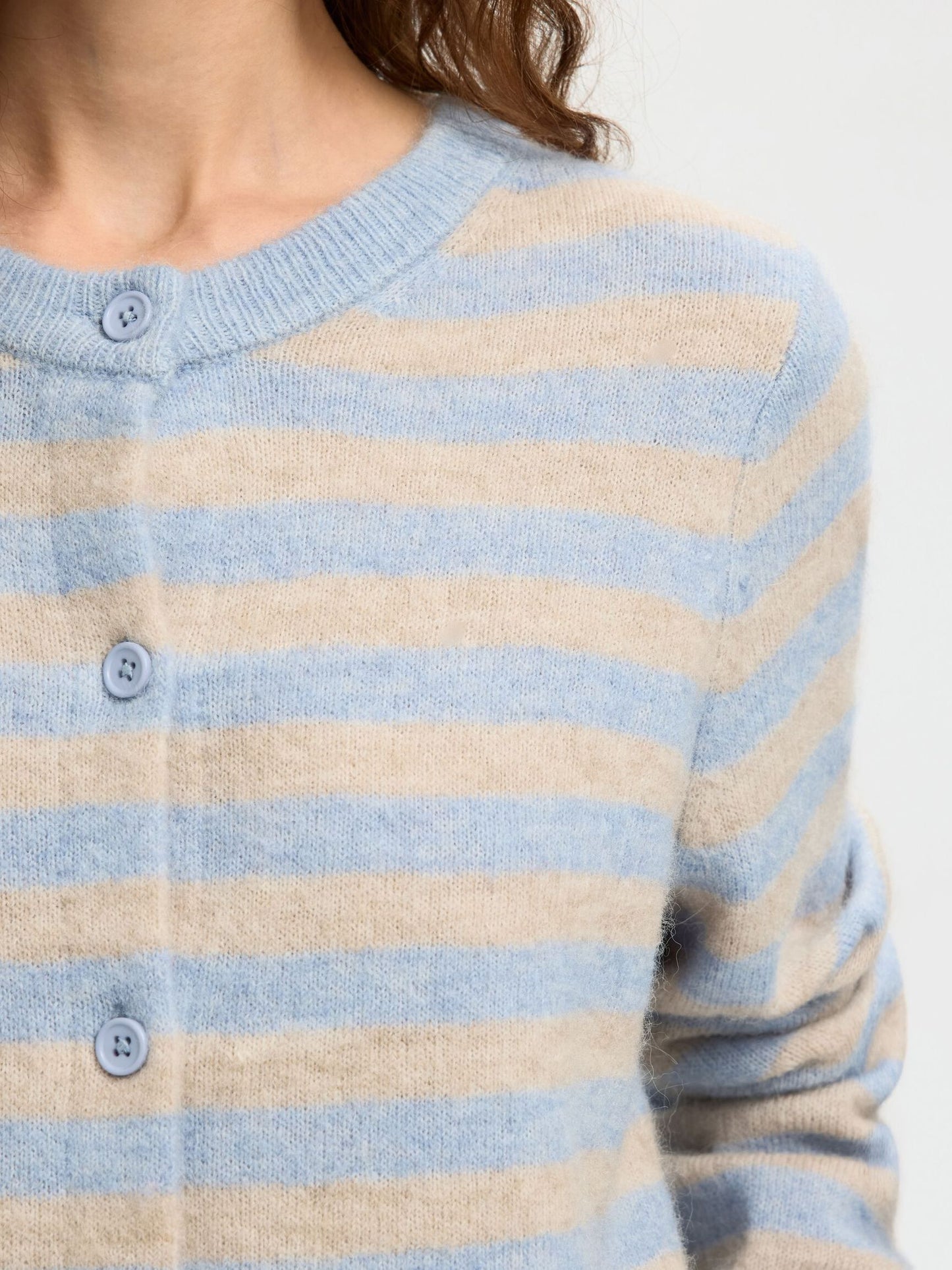Slflulu New LS Knit Cardigan Blue / Birch