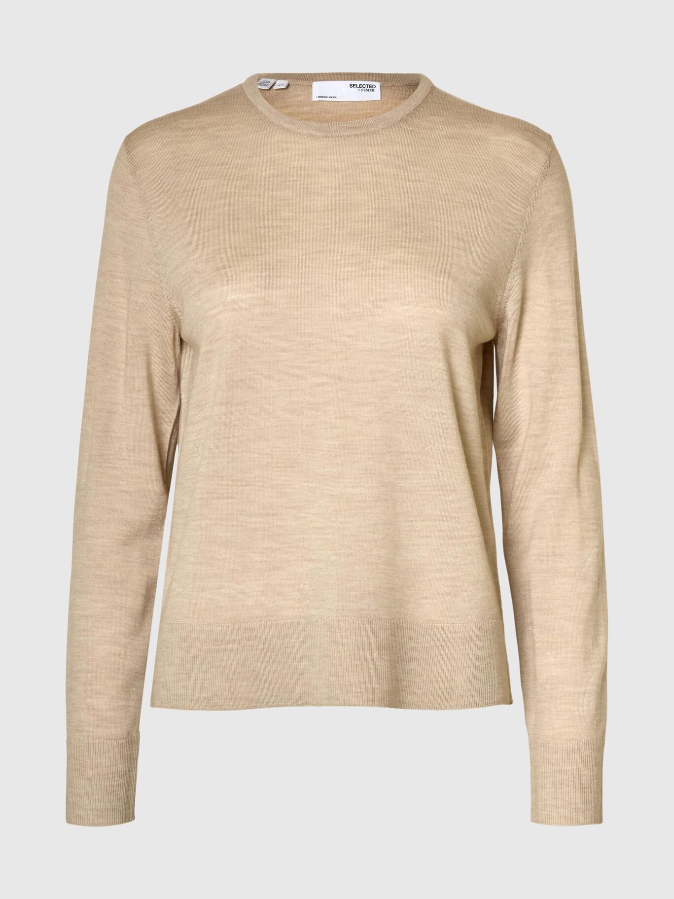 Slfthea LS Knit Merino Oatmeal