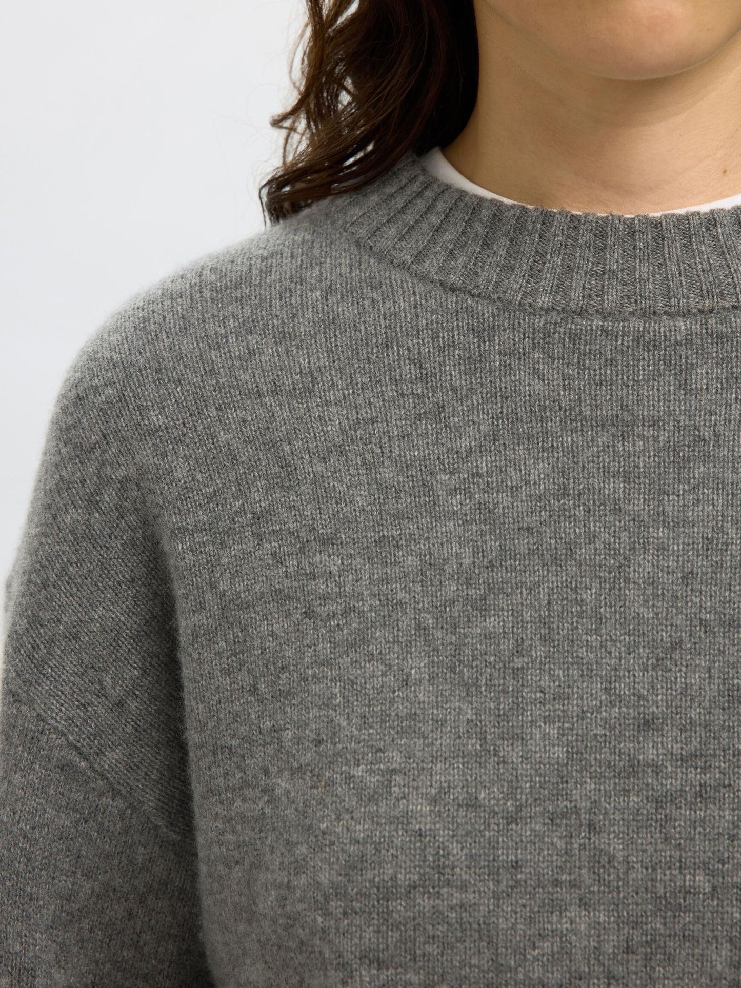Slfcille O-Neck Grey