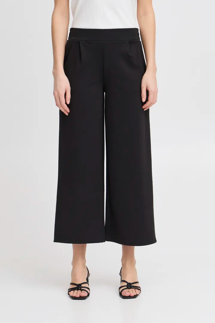 Ihkate Pants Cropped Wide Black