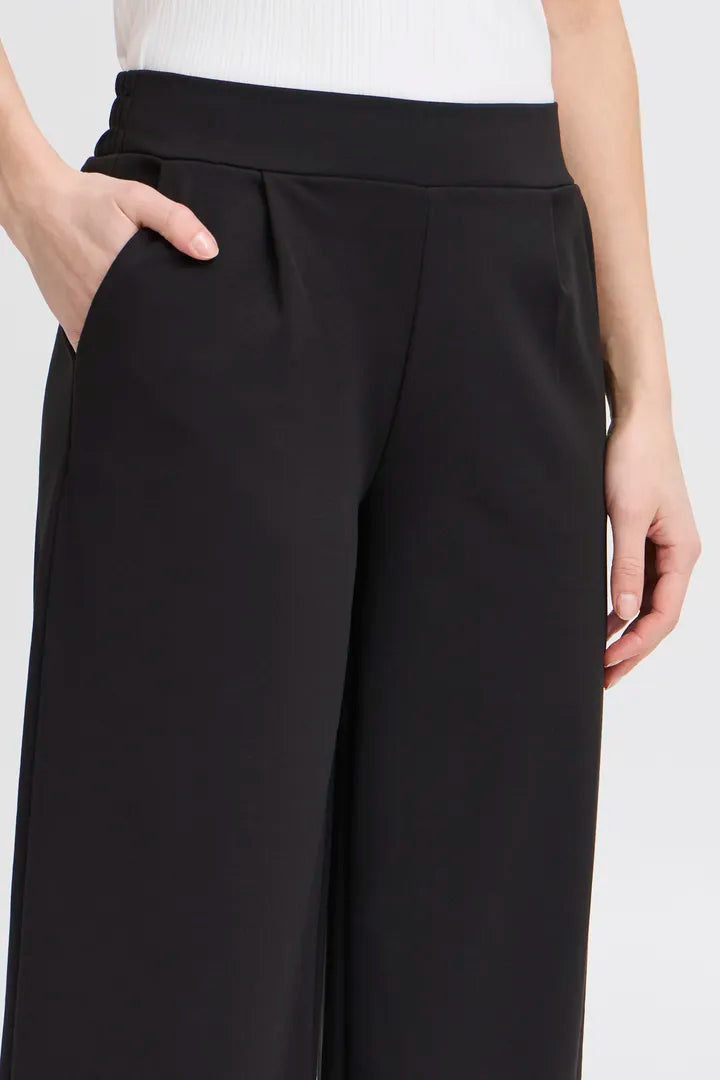 Ihkate Pants Cropped Wide Black