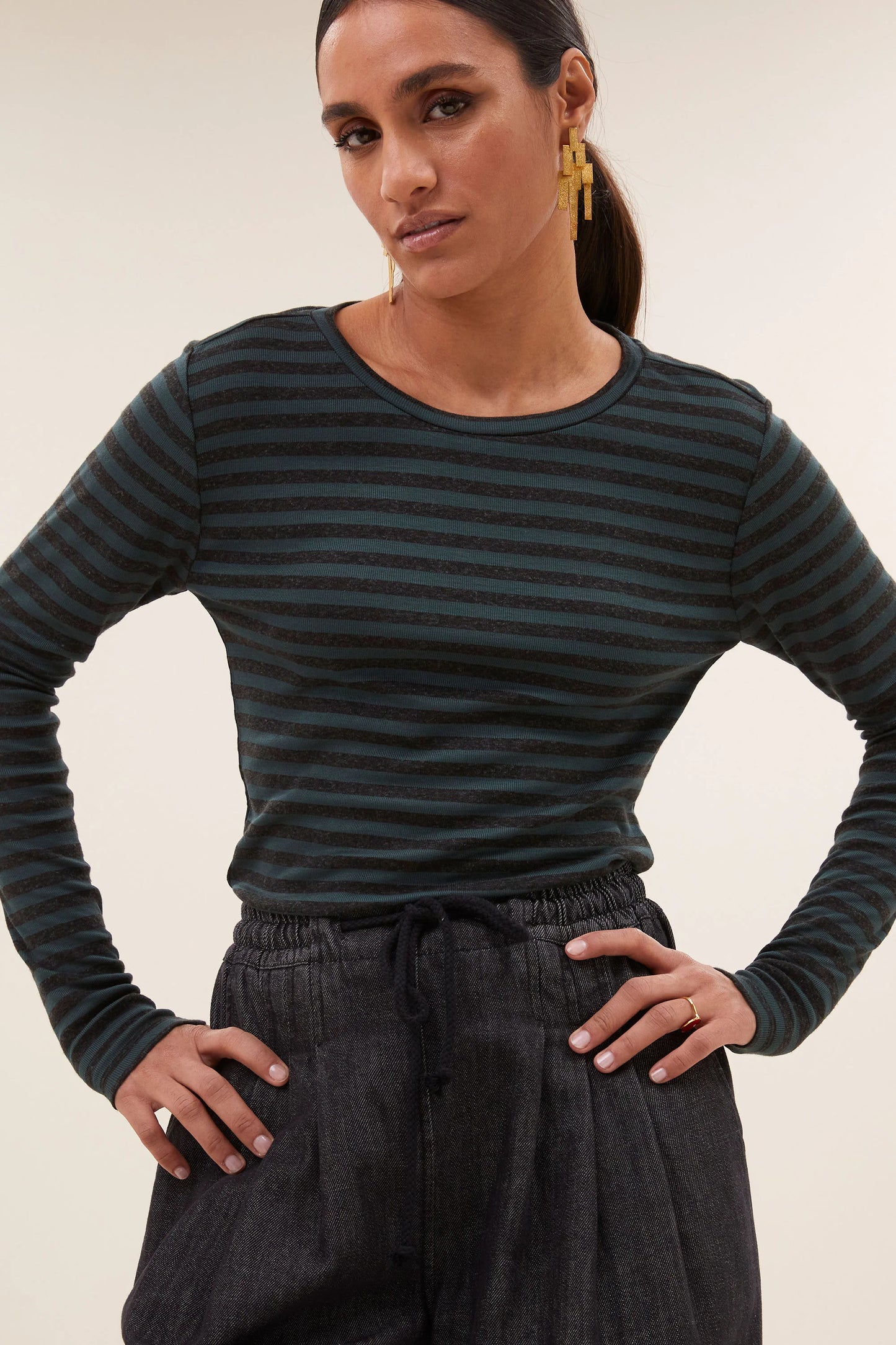 Basic Ls stripe Basil