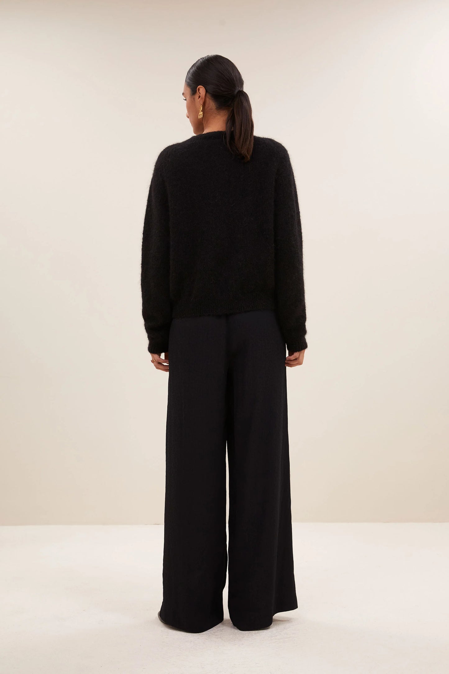Cleo Natural Cardigan Black