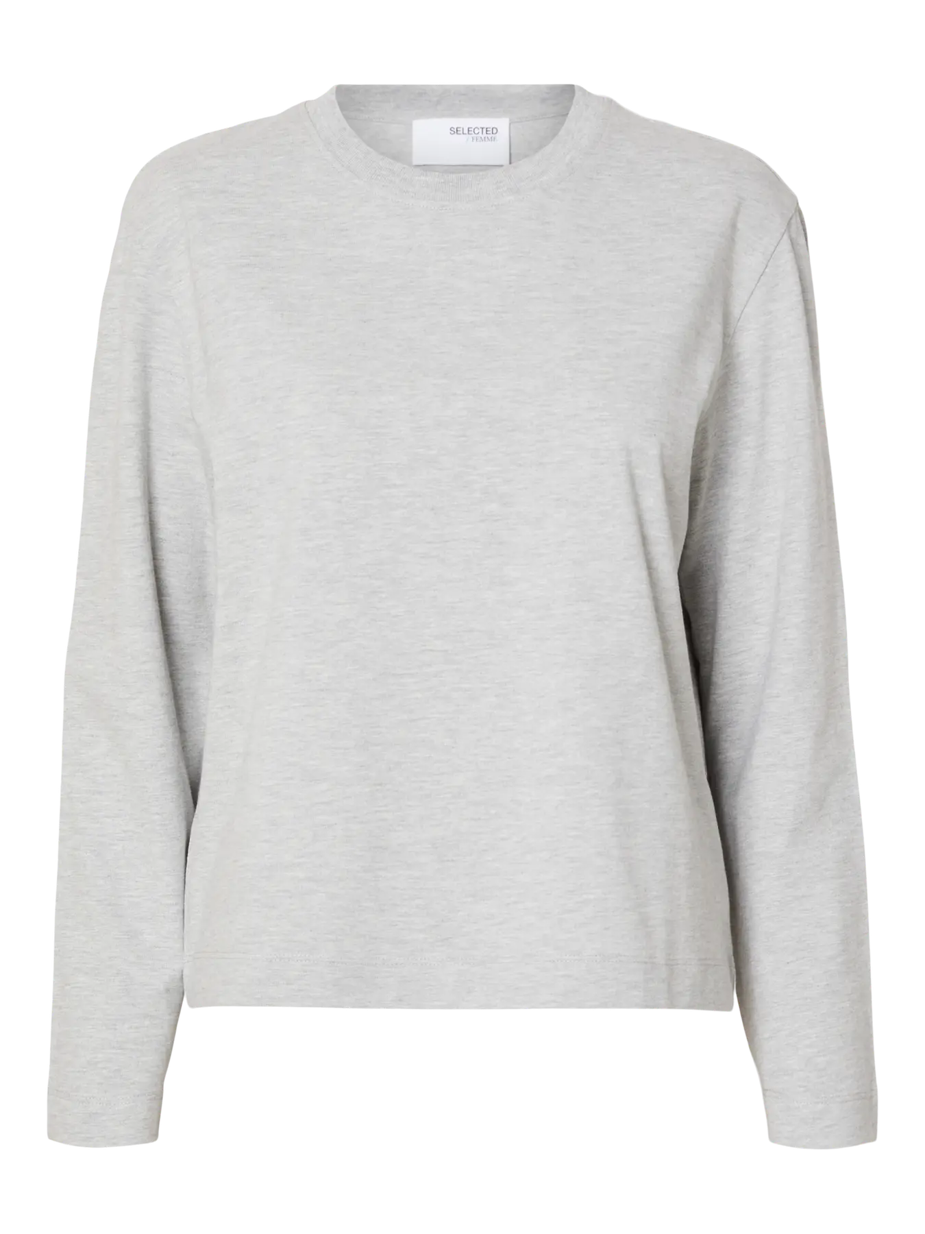 Slfessential Boxy Tee Grey Mellange