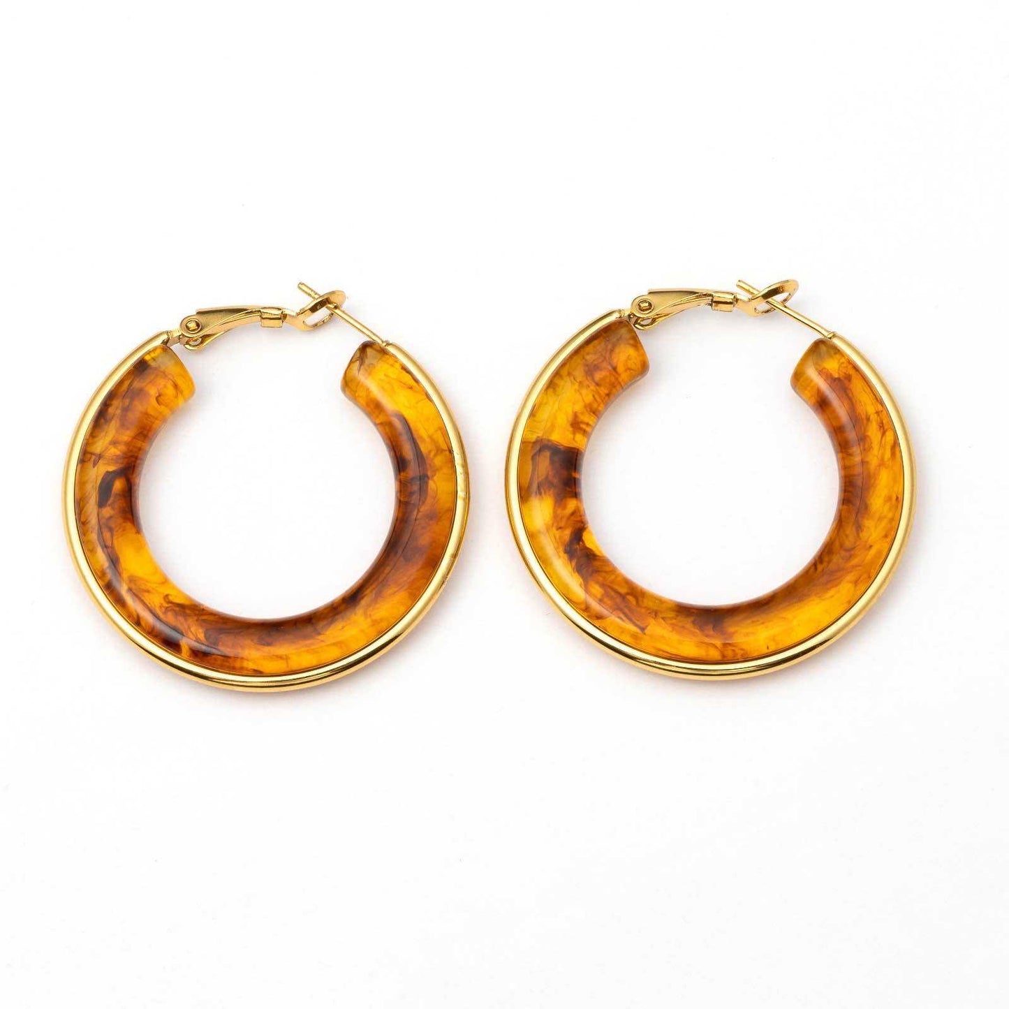 Wauw Earring Wood/gold