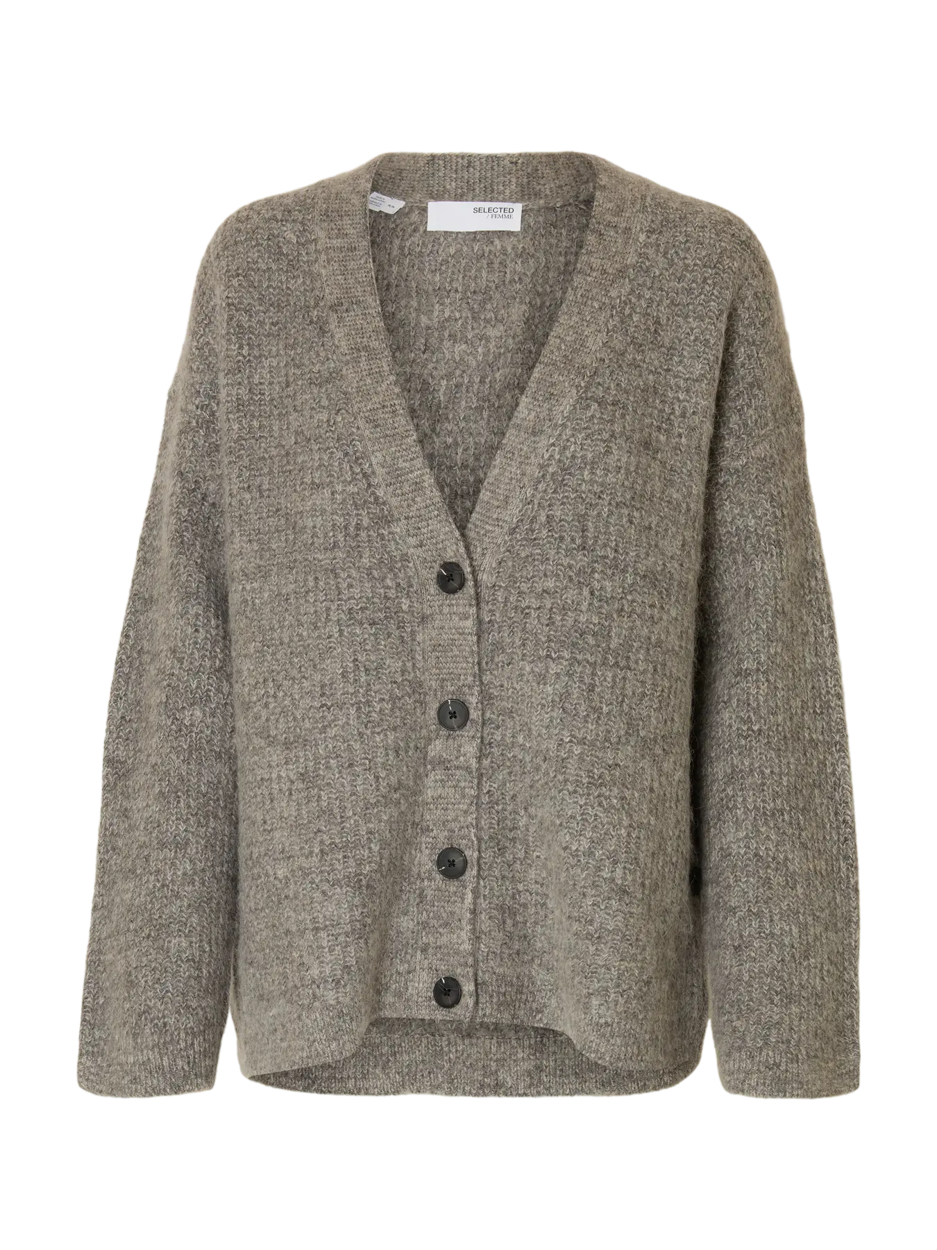 Slfalva Knit Cardigan Grey
