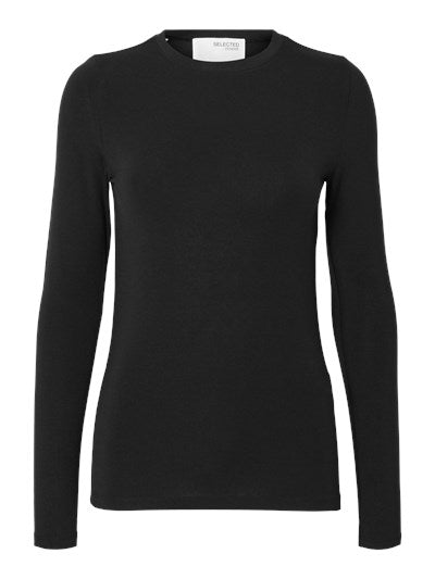 Slfmanja Ls O-Neck Black
