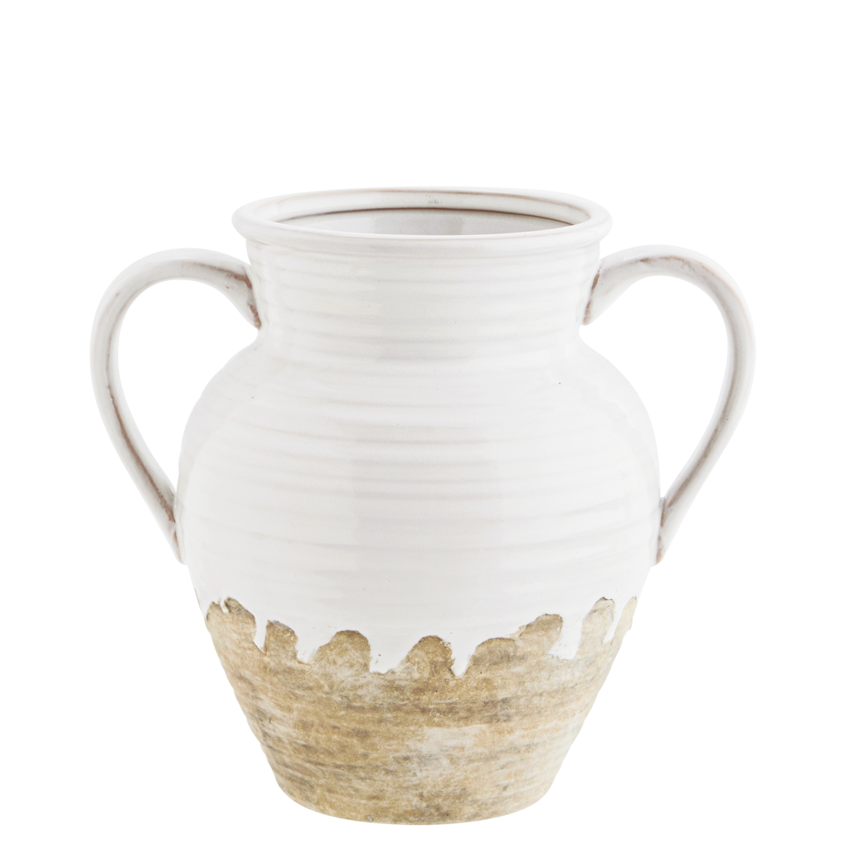 Stoneware Vase w/handles White