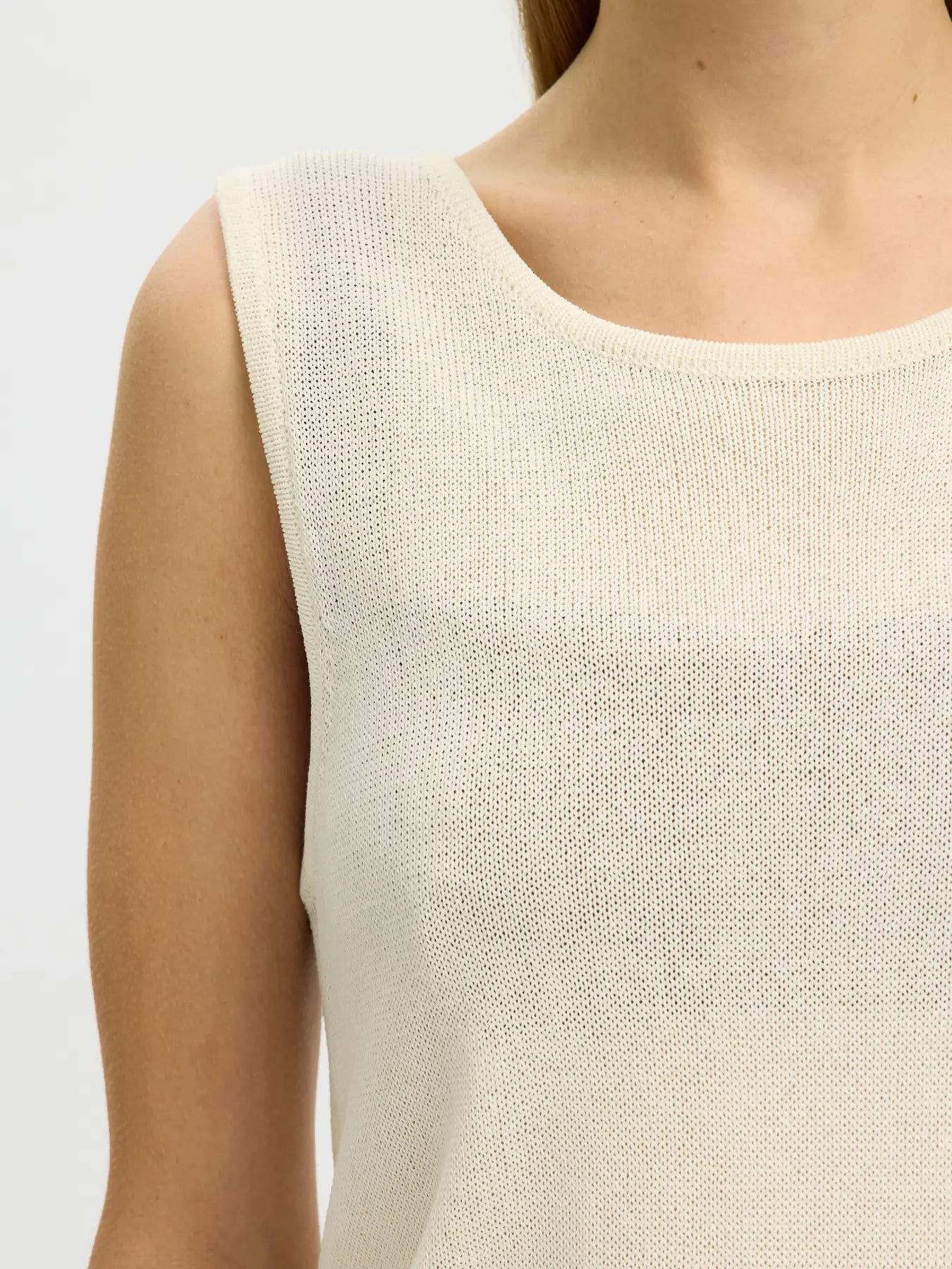 Slfmoon Knit Top Beige