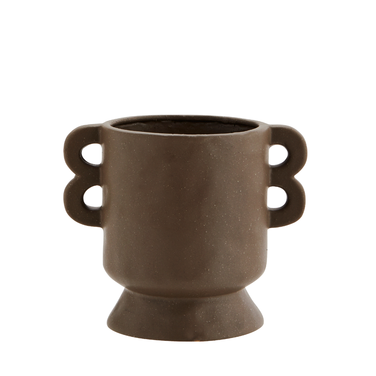 Stoneware Vase Dark Brown