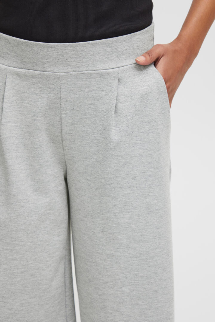 Ihkate Pants Cropped Wide Grey