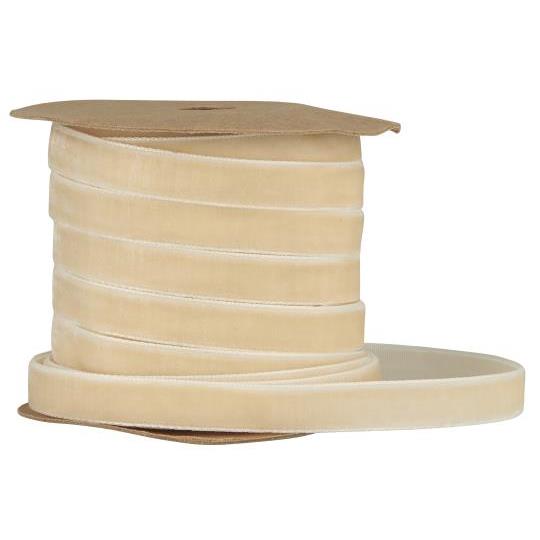Velvet Ribbon on Spool 10M Cream