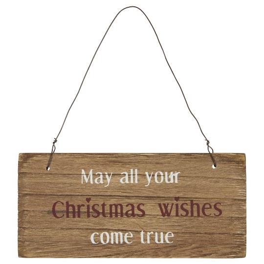 Wooden Sign May all your Christmas wishes come true