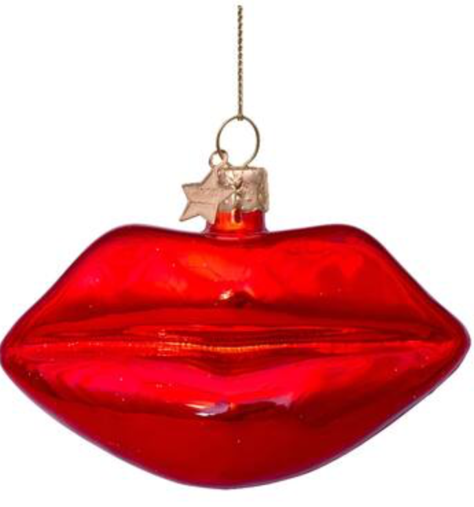 Ornament Glass Red Lips
