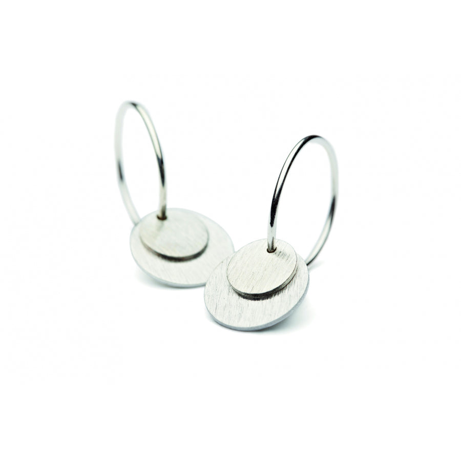 Small Coin Earring Silver