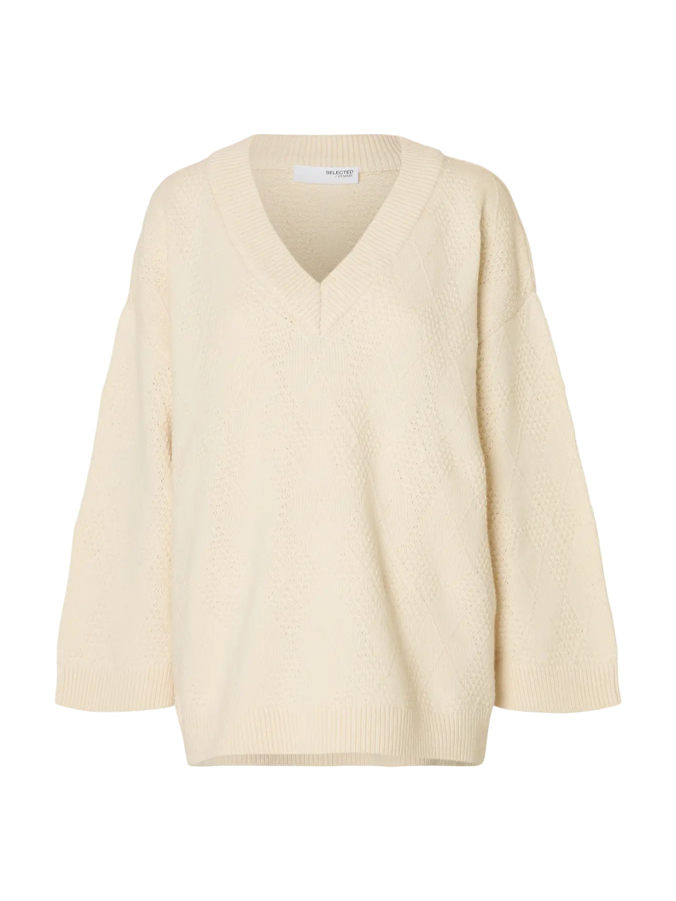 Slfea Knit V-Neck Snow White