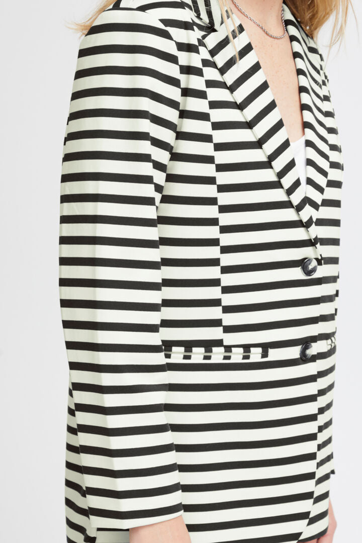 Ihkate Print Oversize Blazer Stripe