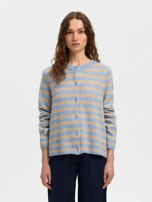 Slflulu New LS Knit Cardigan Blue / Birch