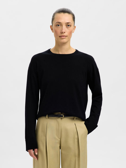 Slfthea LS Knit Merino Black