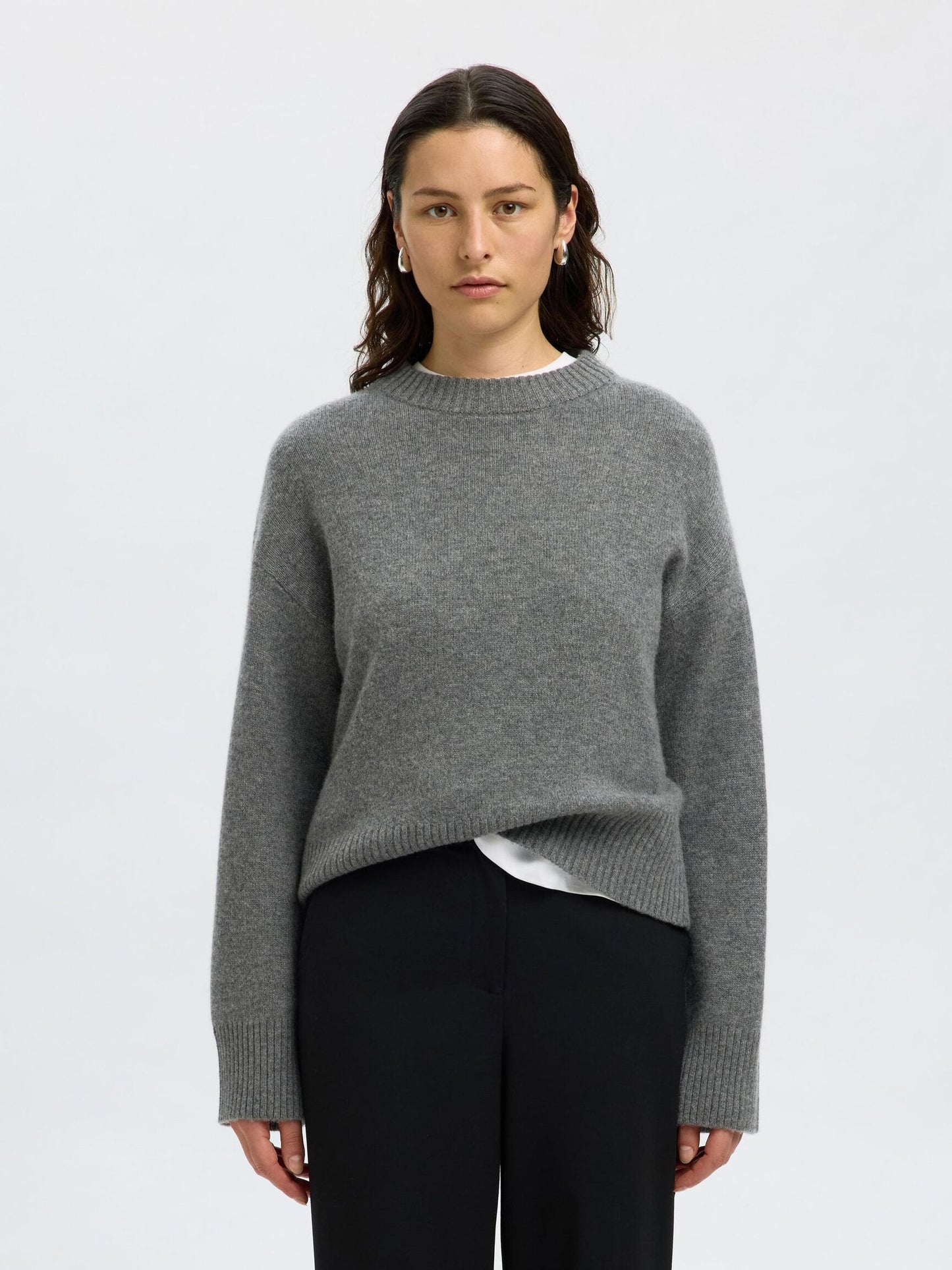 Slfcille O-Neck Grey