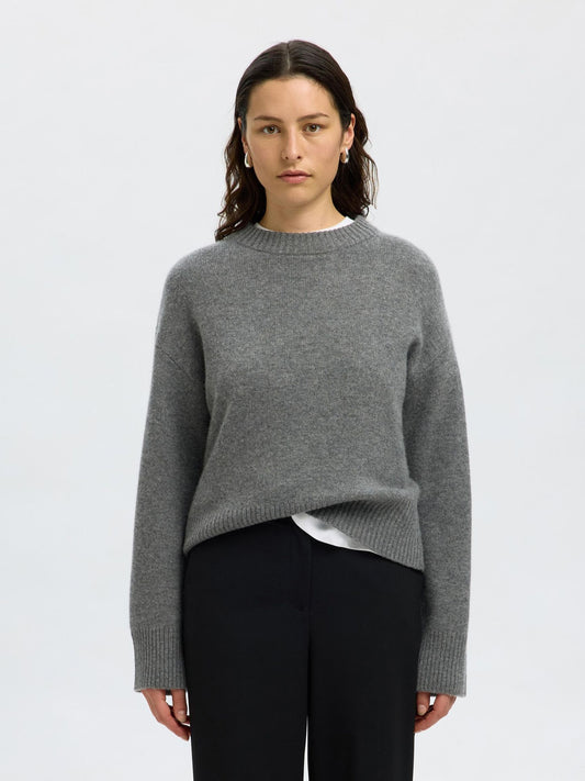 Slfcille O-Neck Grey