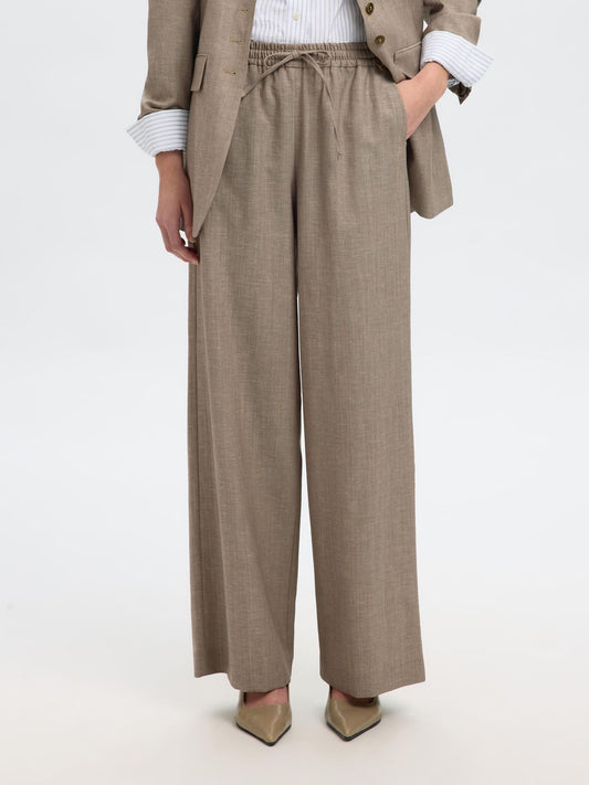 Slfmelli Wide Pants Oatmeal