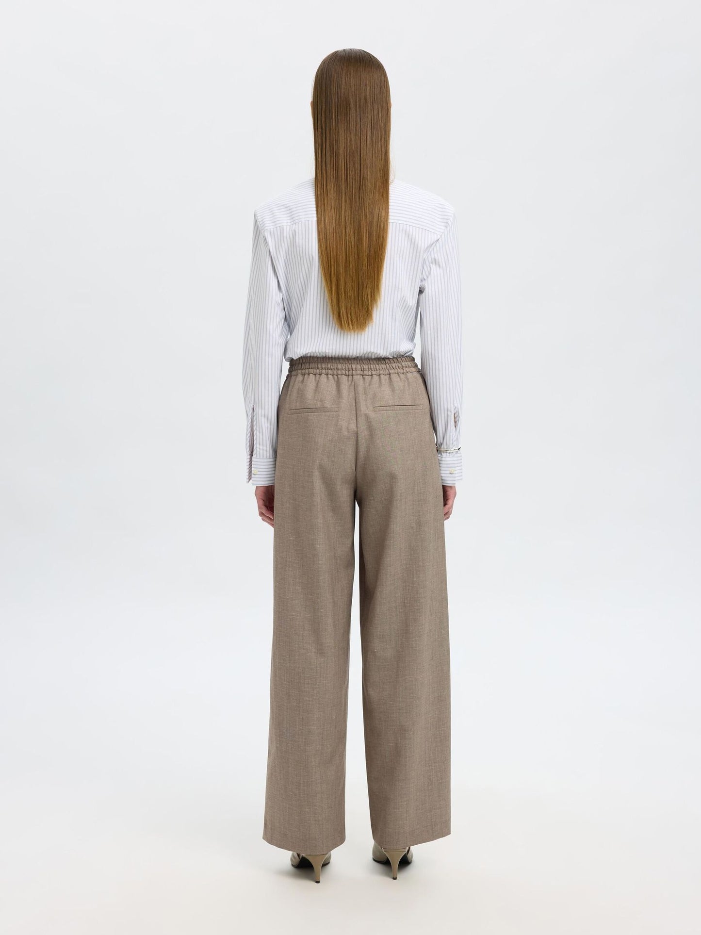 Slfmelli Wide Pants Oatmeal