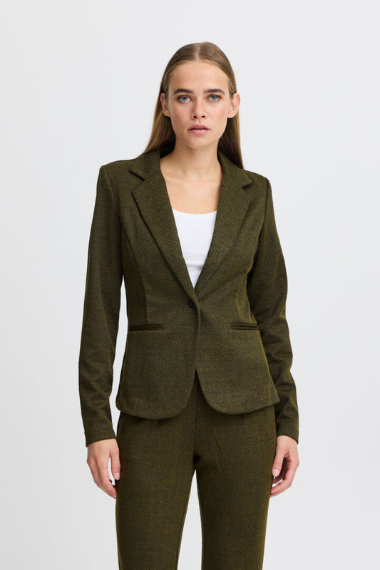 Ihkate Jacquard Blazer Green