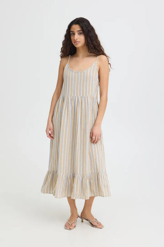 Iafoxa Midi Dress Stripe
