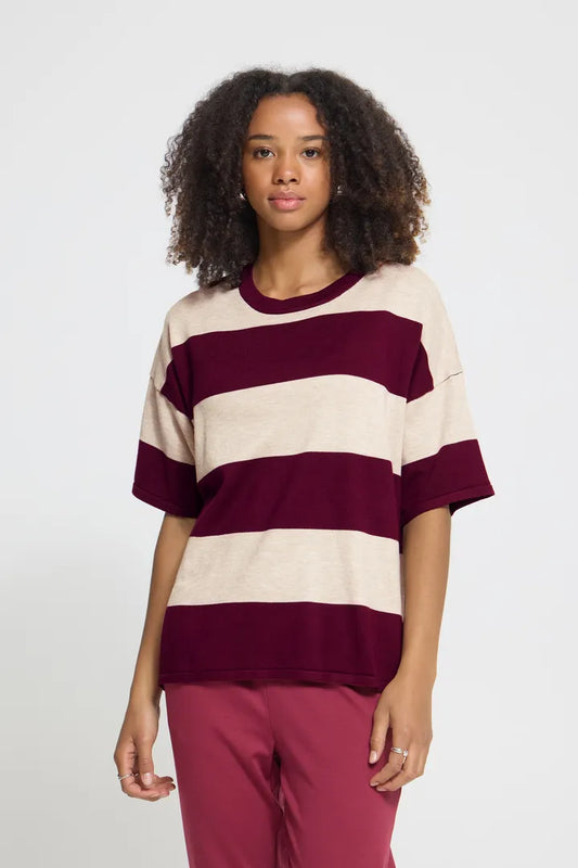 Ihluls Loose SS Stripe Rhod