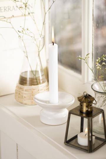 Candle Holder Wide Edge Blanche S