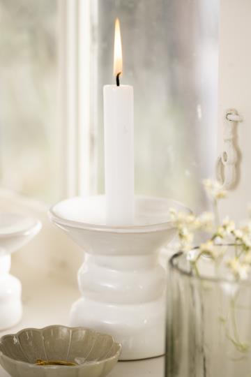 Candle Holder Wide Edge Blanche L