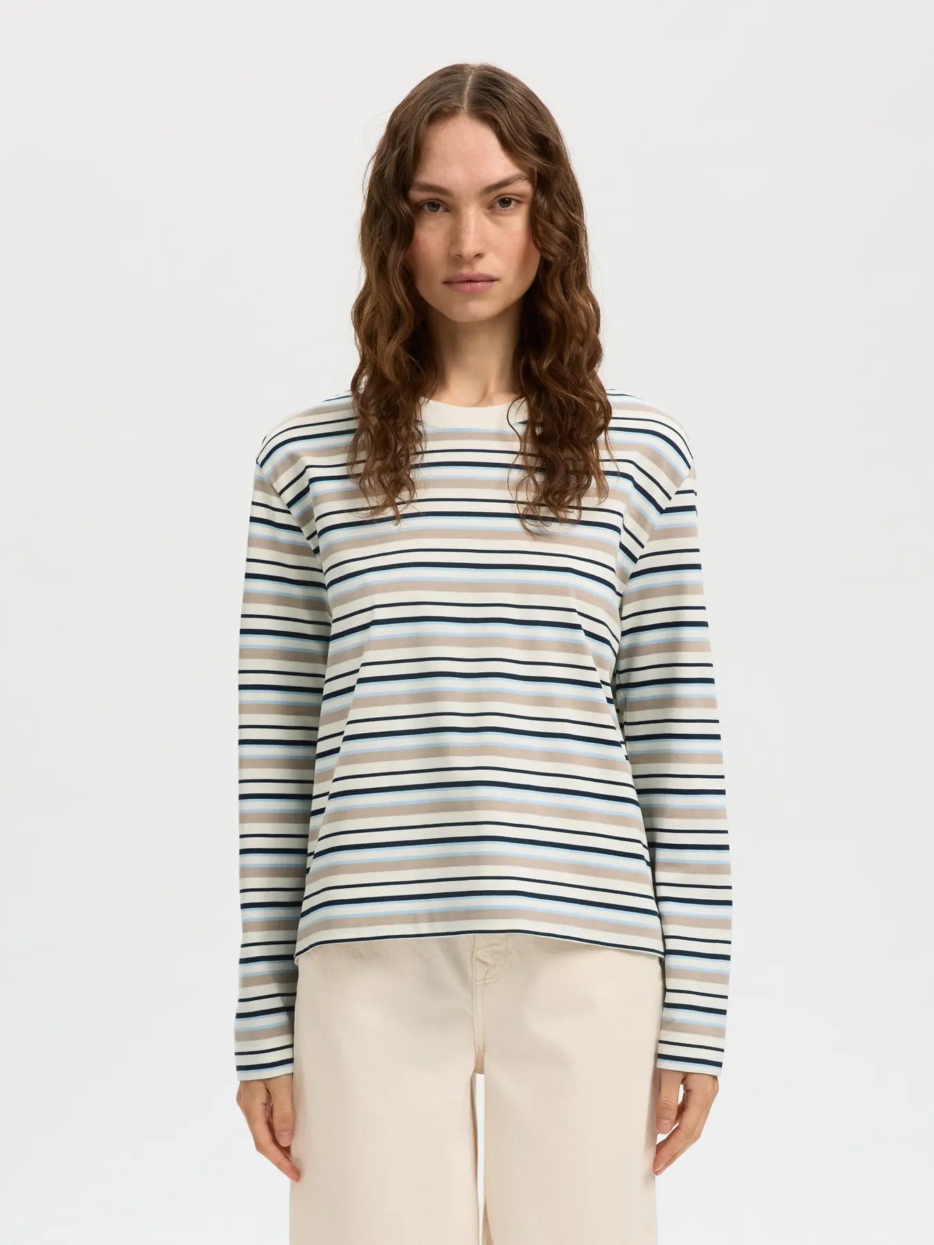 Slfessential Boxy Tee Striped