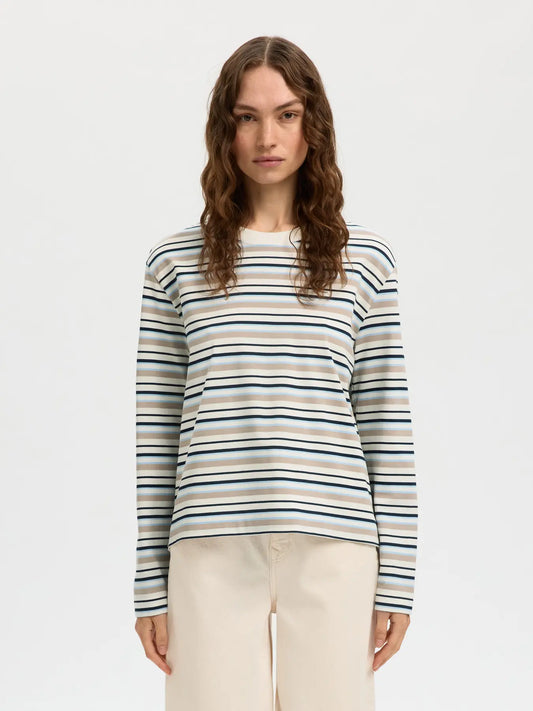 Slfessential Boxy Tee Striped