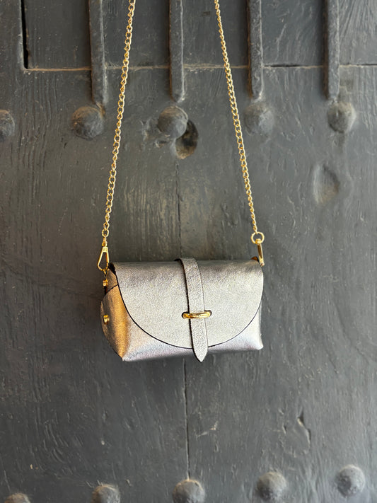 Mini Bag Metallic Silver