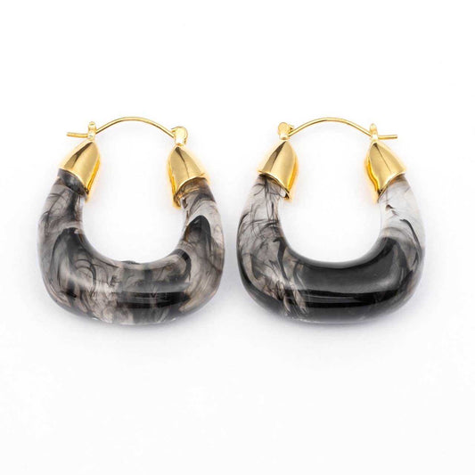 Wauw Earring black marble