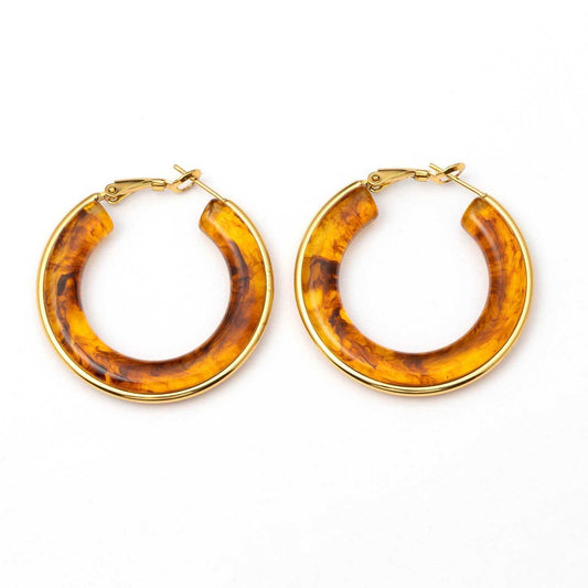 Wauw Earring Wood/gold