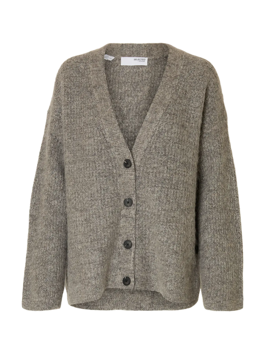Slfalva Knit Cardigan Grey