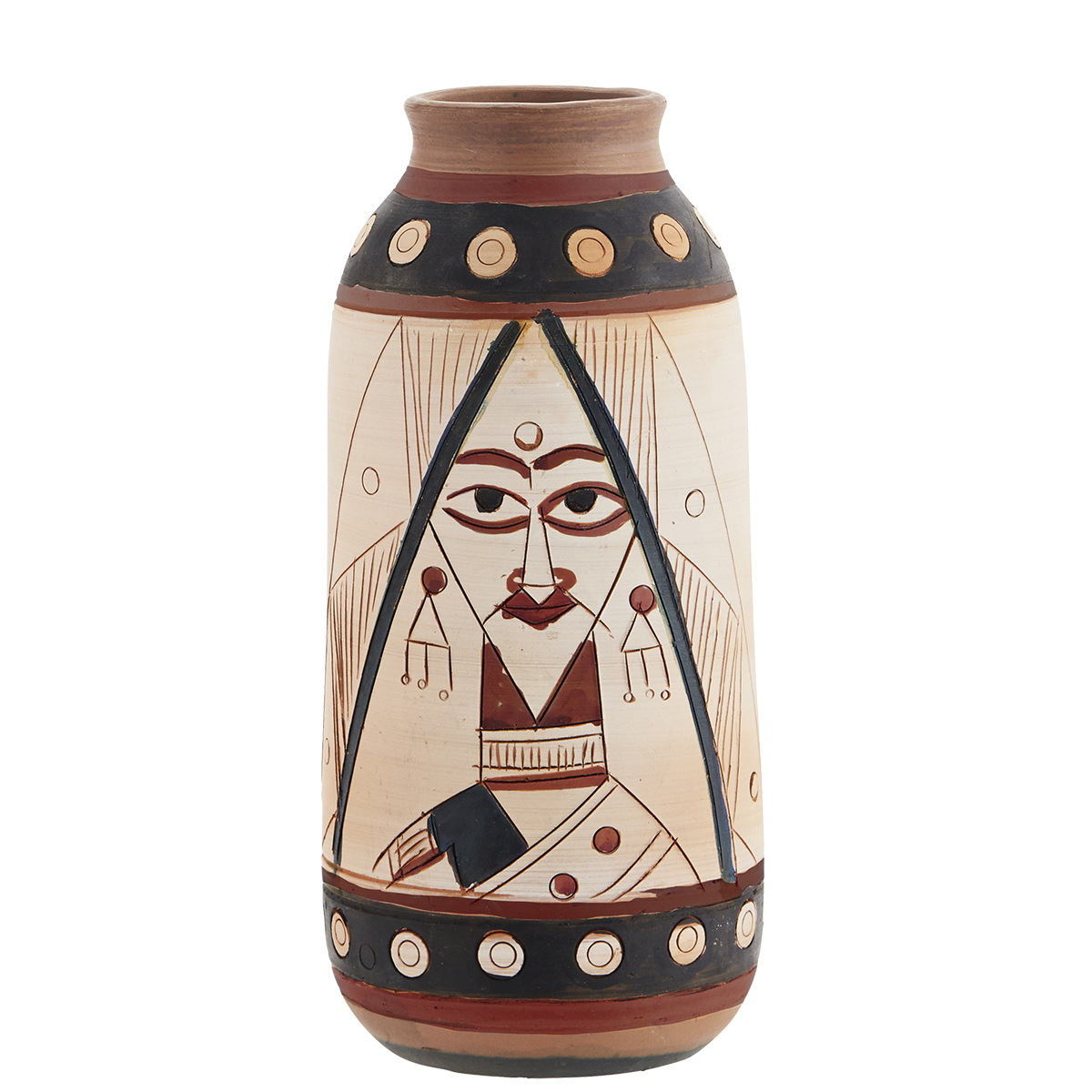 Hand Painted Terracota Vase