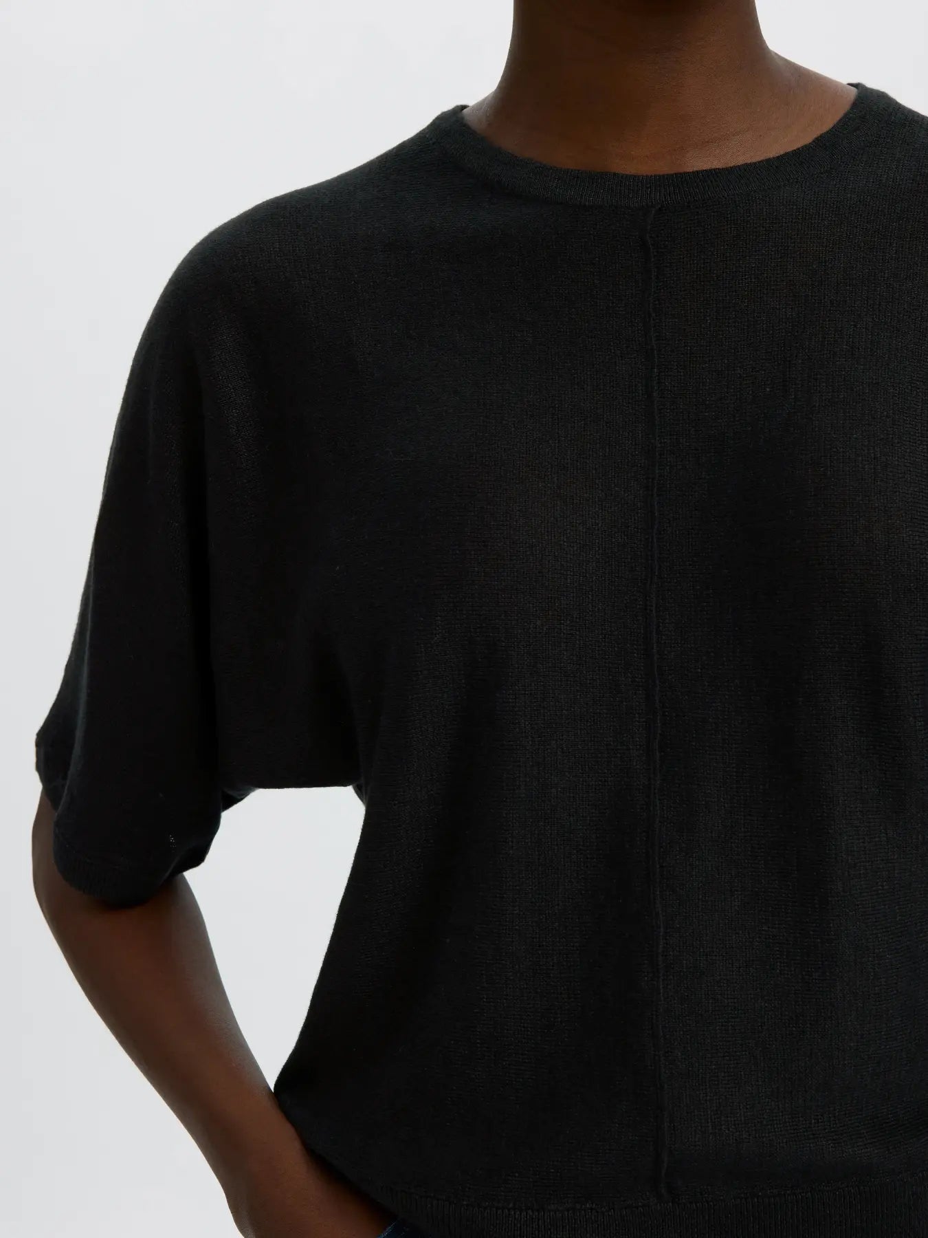 Slfjane Linen 2/4 Bat Knit o-neck