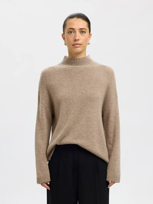 Slwcille Cashmere High Neck Irish Cream
