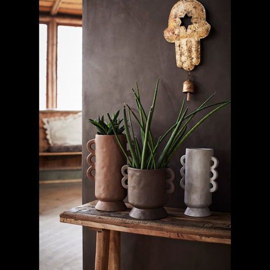 Stoneware Vase Dark Brown