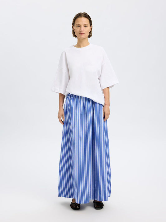 Slffia Striped Ankle Skirt