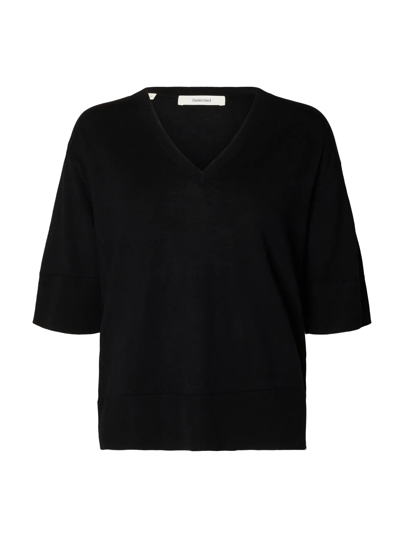 Slfthea Knit Merino V-neck Black