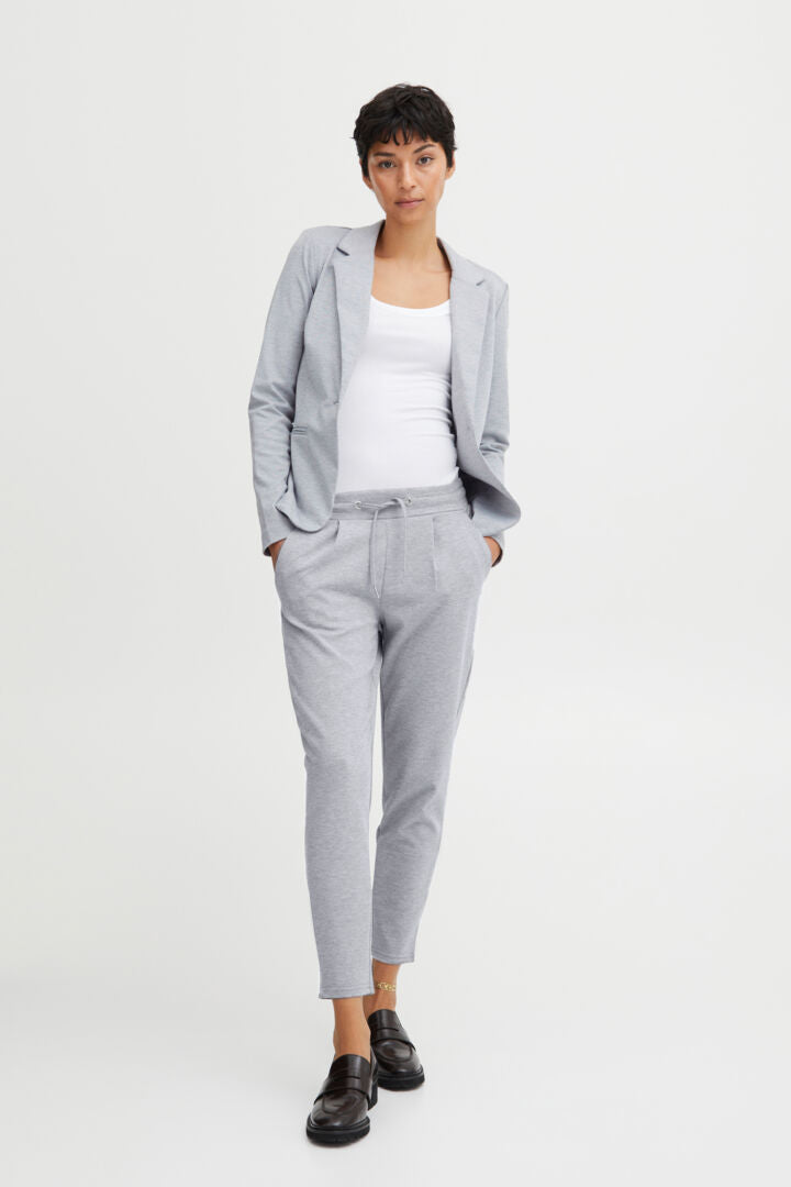 Ihkate Pants Cropped Grey Melange